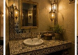 Detalle de los azulejos del baño